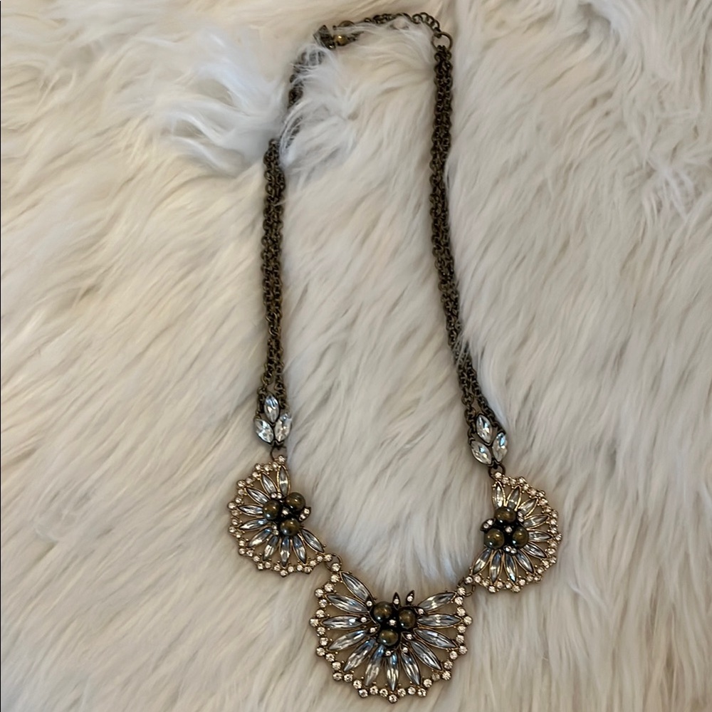 Banana Republic Gold and Silver Floral Necklace